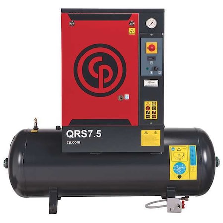 Chicago Pneumatic QRS 7.5 HP - Rotary Screw Air Compressor,60 gal Tank
