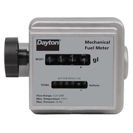 Dayton 40M286 - Flowmeter,Mechanical,3/4 In,4 to 20 gpm