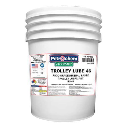 Petrochem FOODSAFE TROLLEY LUBE 46-005 - Food Grade Trolley Lubricant, 5 Gal.