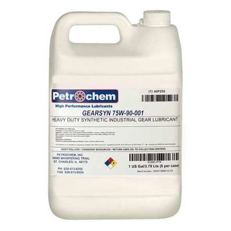 Petrochem GEARSYN 75W-90-001 - Lubricant, 1 gal, Jug, Synthetic Base, 425 Degrees F Max Op Temp, Amber, GEARSYN Series