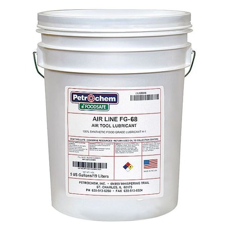 Petrochem FOODSAFE AIRLINE TOOL FG-68-005 - Food Grade Synthetic Lubricant, 5 Gal.