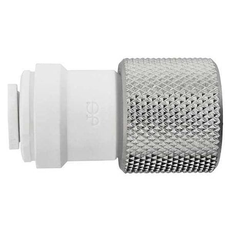 John Guest PP6008IU9W - Push-Fit Adapter Fitting, 1/4 in Tube Size, Polypropylene, White, 10 PK