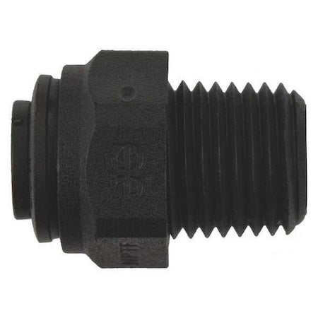 John Guest PP010822E - Push-Fit Adapter Fitting, 1/4 in Tube Size, Polypropylene, Black, 10 PK