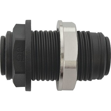 John Guest PP1212E - Push-Fit Union Fitting, 3/8 in Tube Size, Polypropylene, Black, 10 PK