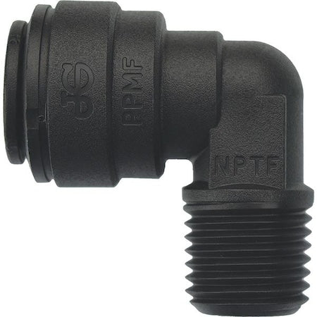 John Guest PP481222E - Push-Fit Elbow Fitting, 3/8 in Tube Size, Polypropylene, Black, 10 PK