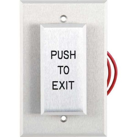 Dortronics W5286-P25xE1 - Push to Exit Button,24 VDC,Silver Button