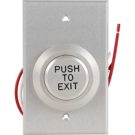 Dortronics W5287-P23DAxE1 - Push to Exit Button,24 VDC,Wt/Blk Button