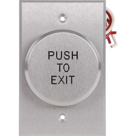 Dortronics R5286-P23DAxE1 - Push to Exit Button,24 VDC,Silver Button