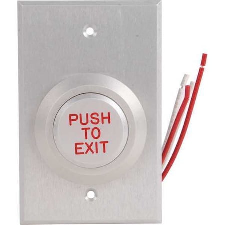 Dortronics W5287-P23DAxE1R - Push to Exit Button,24 VDC,Wt/Red Button