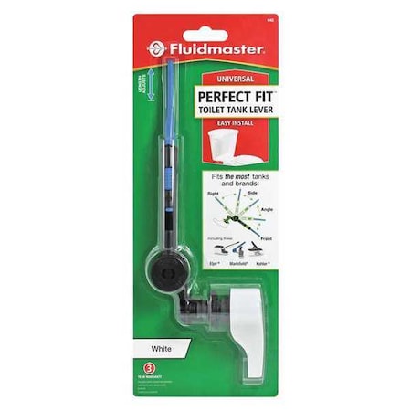 Fluidmaster 640G - Tank Lever, Metal, White, Universal Fit