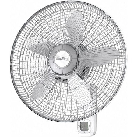 Air King 9850 - 18" Blade Dia Wall Mount Fan, Oscillating, 3 Speeds, 120 VAC, Remote Control