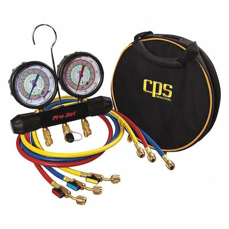 Pro-Set MT2H7P5E - Manifold Gauge Set,5 ft L,3 1/2 in Gauge