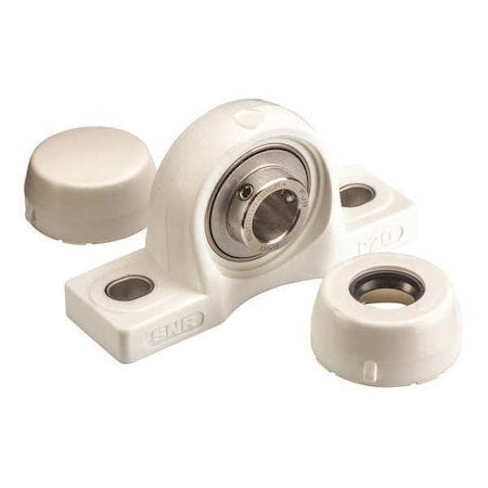 Ntn SUCPPL206-20CCFG1 - Pillow Block Bearing, Thermoplastic Housing Material, Set Screw, Ball, 1-1/4 in Dia, Stainless Steel Insert Material