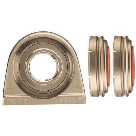 Ntn SUCPA207-23C0FG1 - Pillow Block Bearing, Stainless Steel Housing Material, Set Screw, Ball, 1-7/16 in Dia, Stainless Steel Insert Material