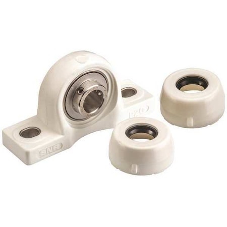 Ntn SUCPPL207-20C0FG1 - Pillow Block Bearing, Thermoplastic Housing Material, Set Screw, Ball, 1-1/4 in Dia, Stainless Steel Insert Material