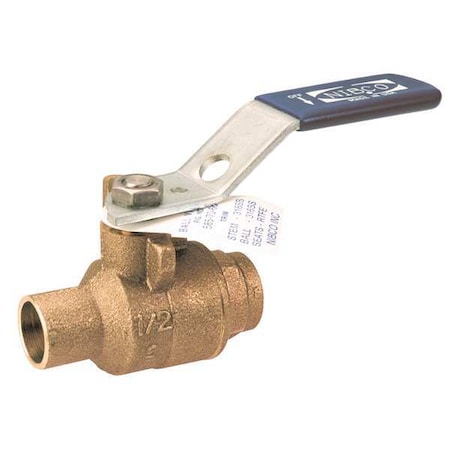 Nibco S5857066 1/2 - 1/2" Sweat Bronze Ball Valve Inline