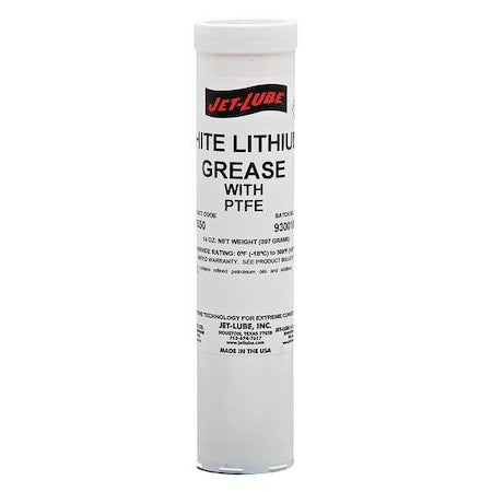 Jet-Lube 50350 - Multipurpose Grease, 14 oz, Cartridge, Mineral Base, 370 Degrees F Max Op Temp, White