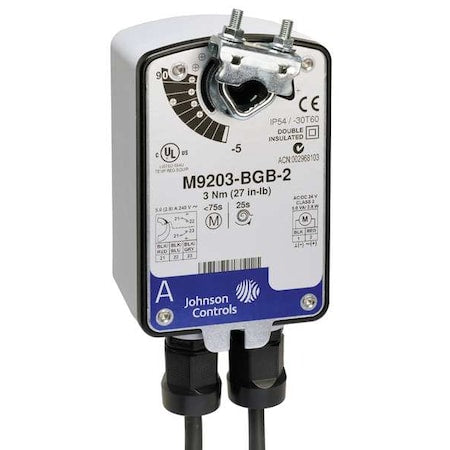 Johnson Controls M9203-GGA-2 - Electric Actuator,27 in.-lb.-22 to 140