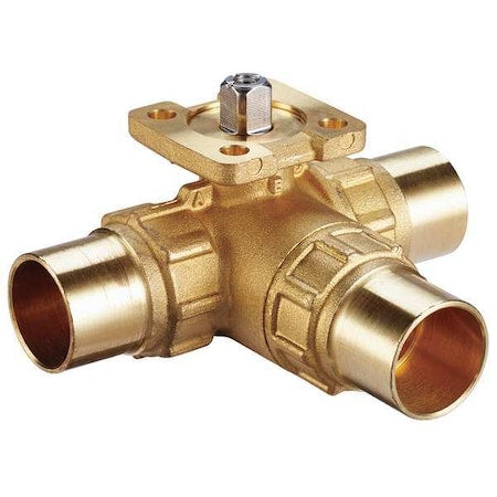 Johnson Controls VG1875AF - HVAC Ball Valve,Three-Way,Brass,1/2 in