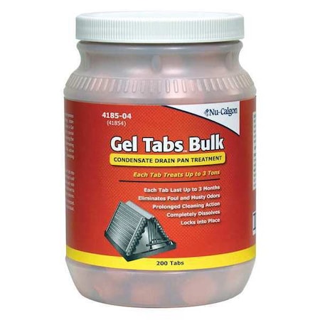 Nu-Calgon 4185-04 - Condensate Pan Treatment, Gel Tab, 3 ton