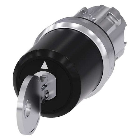 Siemens 3SU1050-5BN51-0AA0 - Keyed Selector Switch,Chrome,3 Pos,22mm