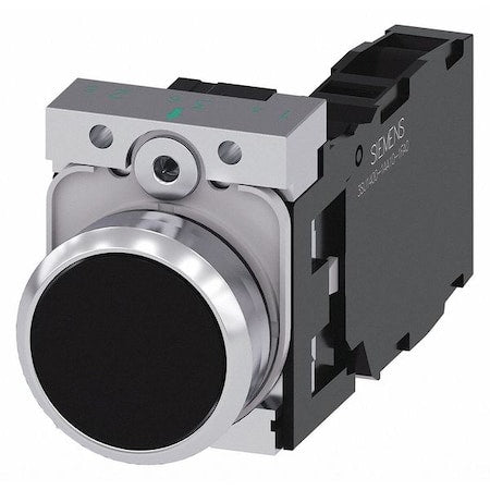 Siemens 3SU1150-0AB10-1FA0 - Flush Push Buttn Op,Non Illum,Blk,1 NO/1 NC