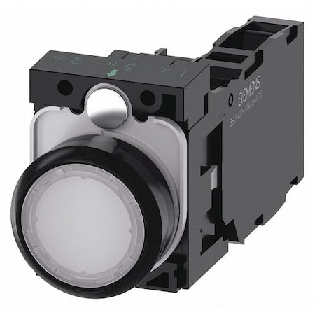Siemens 3SU1102-0AB60-1FA0 - Illum Push Button,Full Volt,White,1 NO/1 NC