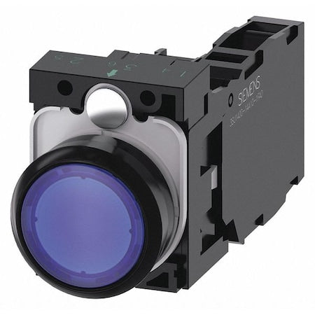 Siemens 3SU1103-0AB50-1FA0 - Illum Push Button,Full Volt,Blue,1 NO/1 NC