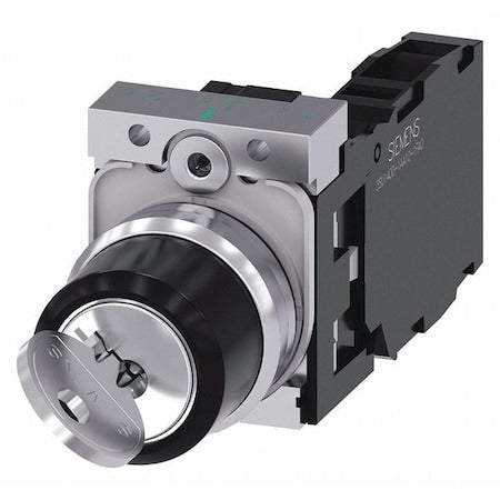 Siemens 3SU1150-4BF11-1FA0 - Non-Illuminated Selector Switch, 1 NO/1 NC, Silver