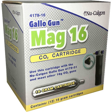 Nu-Calgon 4179-16 - CO2 Cartridge, 8 1/4 in L, 800 psi,PK12