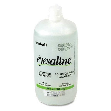 Honeywell 320004550000 - Eyewash Bottle Refill, 32 oz, Buffered Saline Solution, Includes Extended Flow Nozzles, PK12
