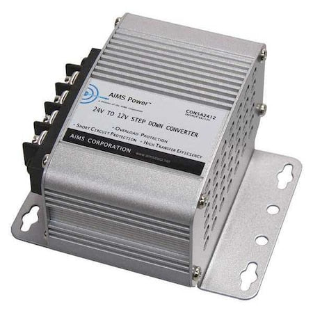Aims Power CON5A2412 - DC to DC Converter, 24 V DC to 12 V DC, 0 Hz, Aluminum