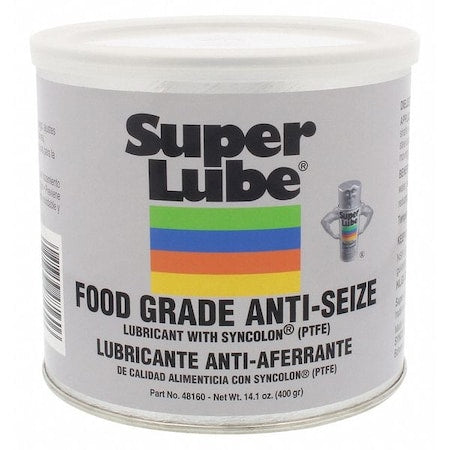 Super Lube 48160 - Anti-Seize, Food Grade, Can, 14.1 oz, Non-Metallic Base, 475 Degrees F Max Op Temp, Paste