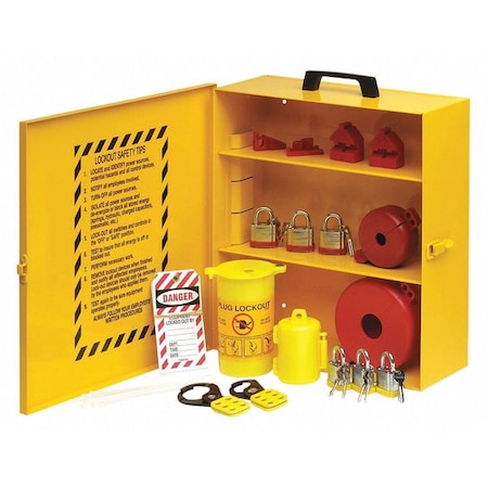 437R81 - Lockout Station,Black/Yellow,16" H
