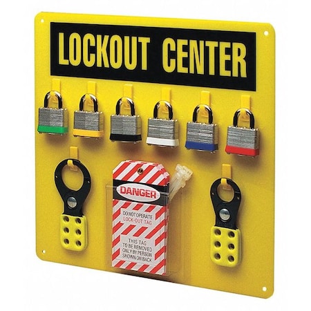 Condor 437R73 - Lockout Station,Black/Yellow,14" H