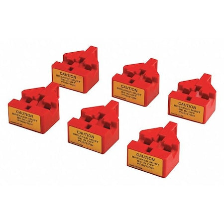 Condor 437R25 - Circuit Breaker Lockout,Red,1-7/8" H,PK6