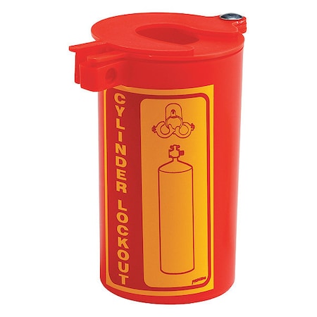 Condor 437R39 - Gas Cylinder Lockout, Red, polypropylene, 1 Max. No. of Padlocks, 1/4 in Max. Shackle Dia.