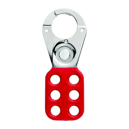 Condor 437R58 - Lockout Hasp, Standard Hasp, 1 in Opening Size, Max Number of Padlocks - 6, Steel, Red