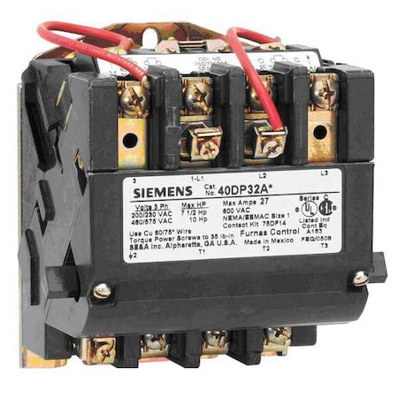 Siemens 40CP32AH - 480 VAC Non-Reversing Magnetic Contactor 3 P 18 A NEMA 0