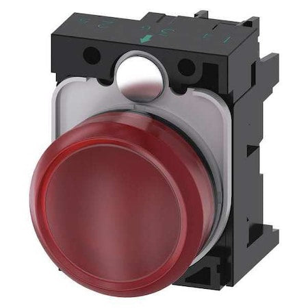 Siemens 3SU1102-6AA20-1AA0 - Pilot Light Complete,Round Shape,Red