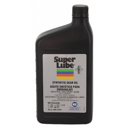 Super Lube 54632 - 1 qt. Gear Oil Bottle, 680 ISO Viscosity, 140 SAE, Translucent Clear