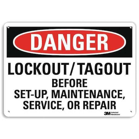 Lyle U1-1071-NP_10X7 - Danger Sign, 7 in Height, 10 in Width, Plastic, Vertical Rectangle, English