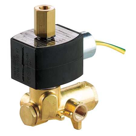 Asco EFHT8345G001 - Solenoid Valve, 4-Way, 2-Position, Universal, 1/4 in Pipe Size, 120 V AC, NAMUR Mount, Brass, NBR