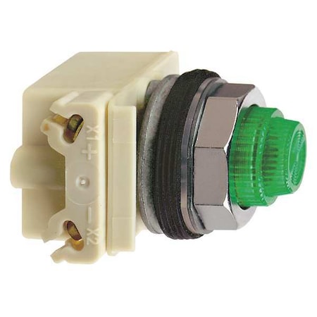 Schneider Electric 9001KP38LGG31 - Pilot Light, LED, Green, 120 V, Fresnel Lens