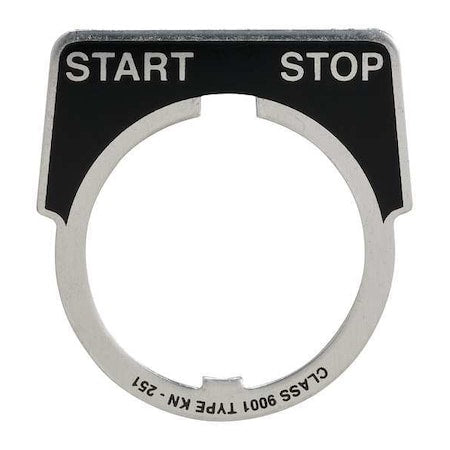 Schneider Electric 9001KN251 - Legnd Plate,Start Stop,Silvr/Blk,Half Round