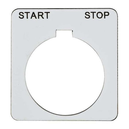 Schneider Electric 9001KN251WP - Legend Plate,Start-Stop,Blk/White,Square
