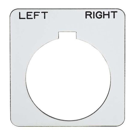 Schneider Electric 9001KN256WP - Legend Plate,Left-Right,Blk/White,Square