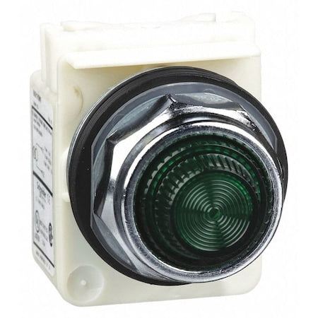 Schneider Electric 9001KP1G31 - Pilot Light, Green, 30mm, Incandescent