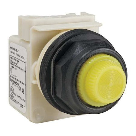Schneider Electric 9001SKP38LYY31 - Pilot Light, LED, Yellow, 120 V, Fresnel Lens