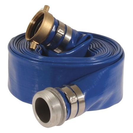 45DT93 - 2" ID x 25 ft PVC Water Discharge Hose 80 PSI BL